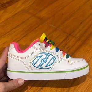 Heelys White Sneakers with Rainbow Accents